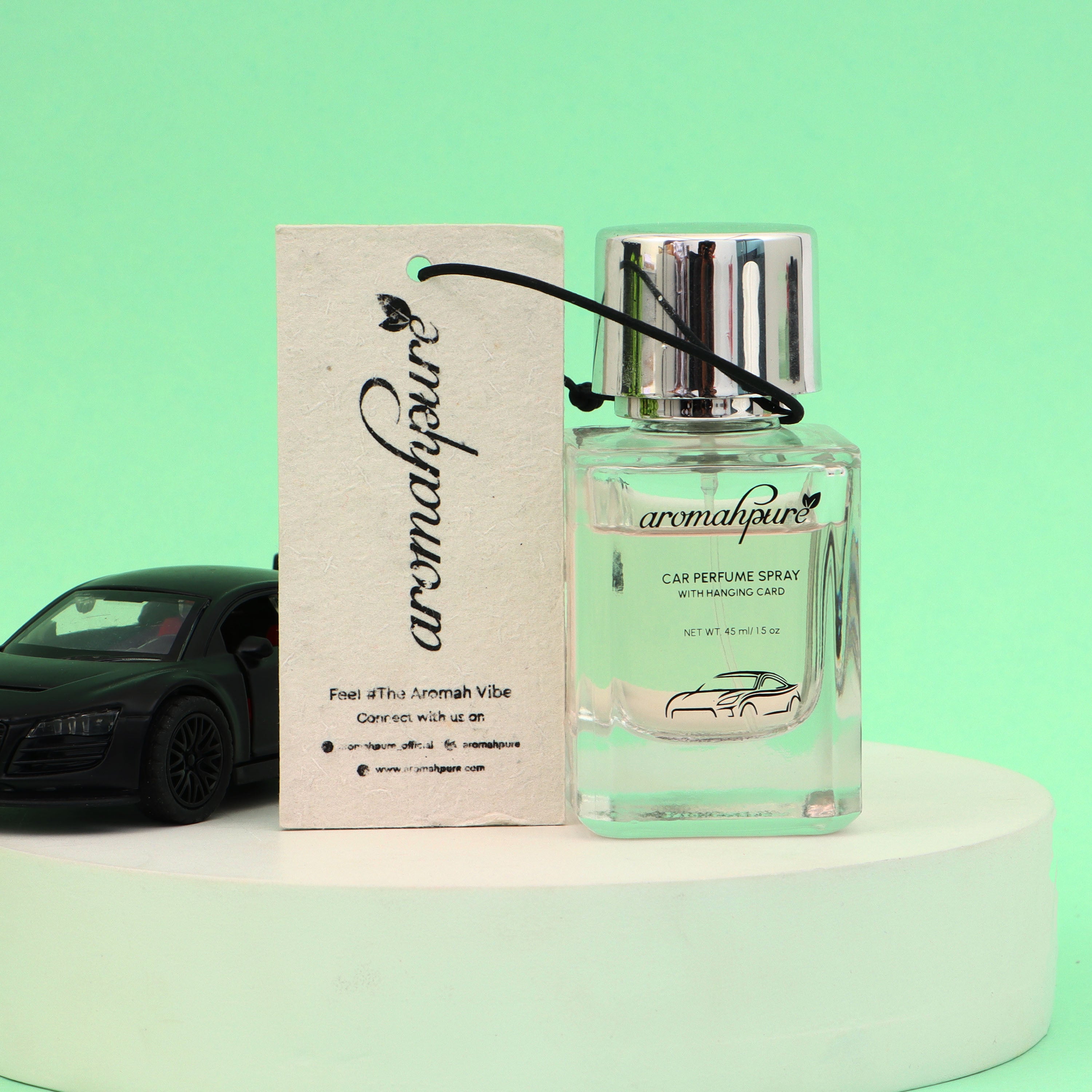Buy Long Lasting Car Perfume Spray with Hanging Card (Lemon and Mint)