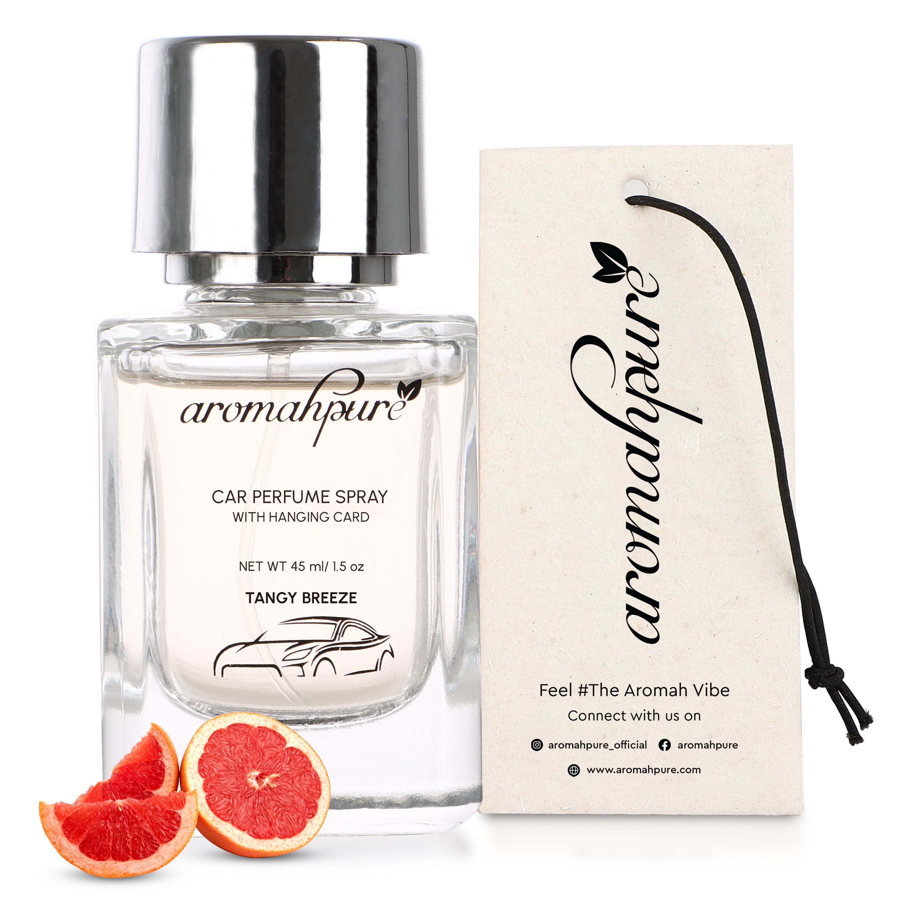 Buy Car Perfume Spray with Hanging Card (Tangy Breeze) Online - Aromahpure