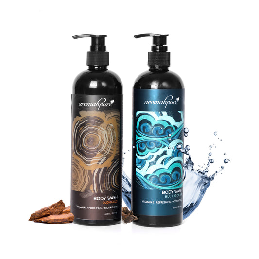 Aromahpure Pack of 2 Body Wash | Blue Ocean & Oudh 450 ml X 2