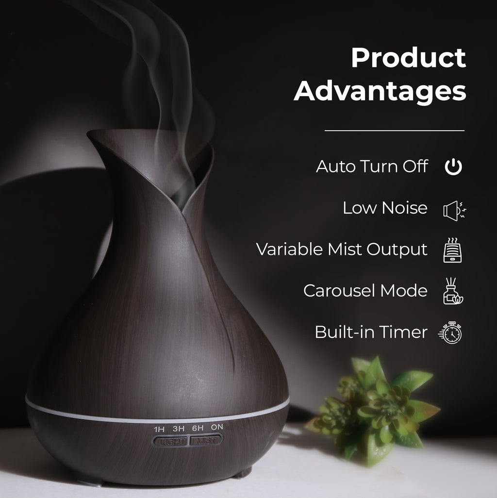 Aromahpure Electric Humidifier for Home & Office - Dark Wood