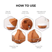 Aromahpure Electric Humidifier for Home & Office - Light Wood