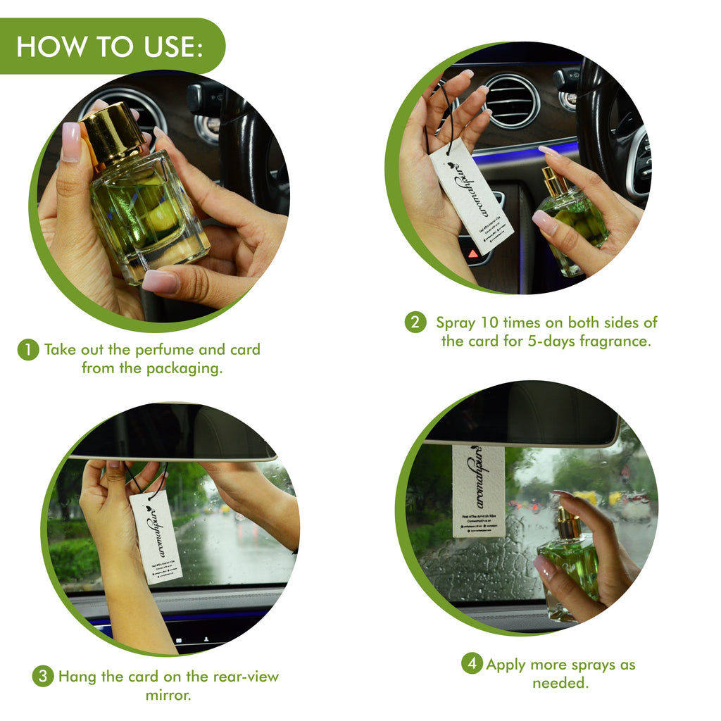 Aromahpure Car Perfume Spray with Hanging Card (Lemon & Mint)