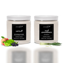 Aromahpure Soy Wax Screw Jar Candles, 55 Hours Burning Time Guaranteed  | Petitgrain, Nectarine, Blackcurrant & Peach , Thai Lemongrass