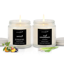 Aromahpure Soy Wax Silver Screw Jar Candles, 55 Hours Burning Time Guaranteed  (Petitgrain, Nectarine, Blackcurrant & Peach , Thai Lemongrass)