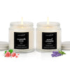 Aromahpure Soy Wax Silver Jar Candles, 55 Hours Burning Time Guaranteed (Rose, Lavender)