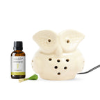 Brown Electric Ceramic Owl Design Diffuser with 15 ml Fragrance Oil ( Thai Lemongrass )