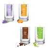 Aromahpure Shot Round Glass Jar Candle (Joyful Lavender, Green Apple Twist, Coffee Delight, Citrus Orange) - Pack of 4