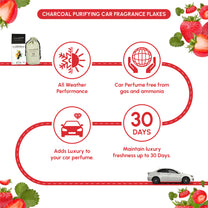 Aromahpure Premium Car Perfume Flakes with Activated Charcoal - Fruity (Strawberry)
