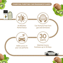 Aromahpure Premium Car Perfume Flakes with Activated Charcoal - Fruity (Kiwi)