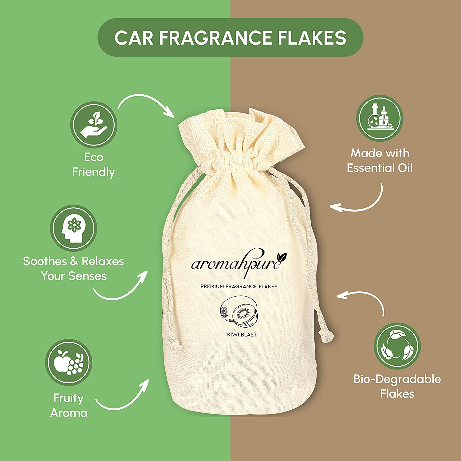 car perfume flakes features kiwi blast
