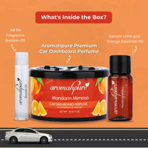 Aromahpure Dashboard Car Perfume with 50 ML Miniature Fragrance Oil (Citrus, Lime, Orange, Aldehydes)