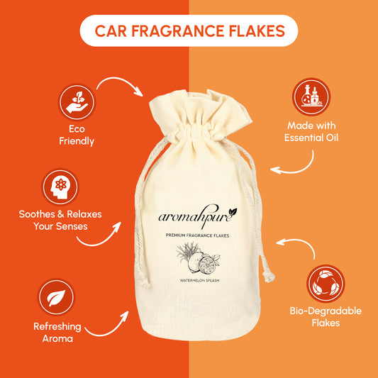 Aromahpure Premium Flakes Car Perfume - Refreshing (Orange & Lemon)
