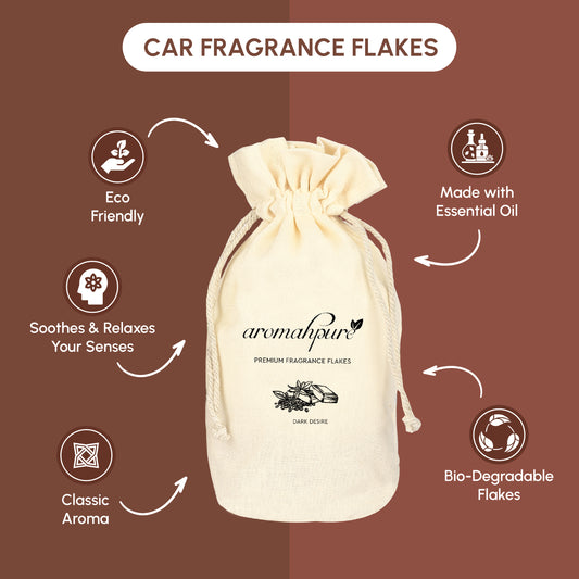 Aromahpure Premium Car Perfume Flakes with Activated Charcoal - Classic (Choco, Coffee, Vanilla)