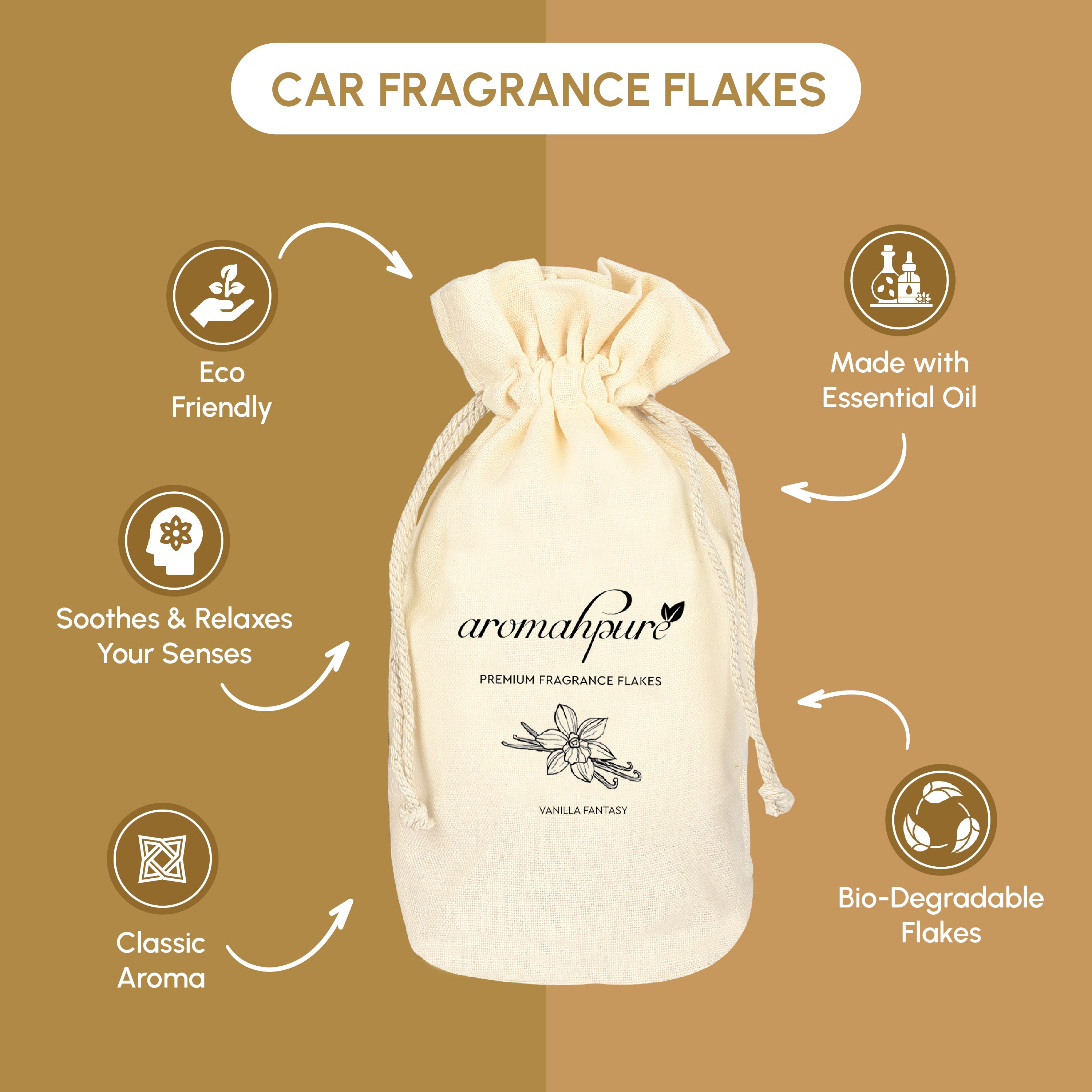 Aromahpure Car Perfume Flakes Vanilla - product photo