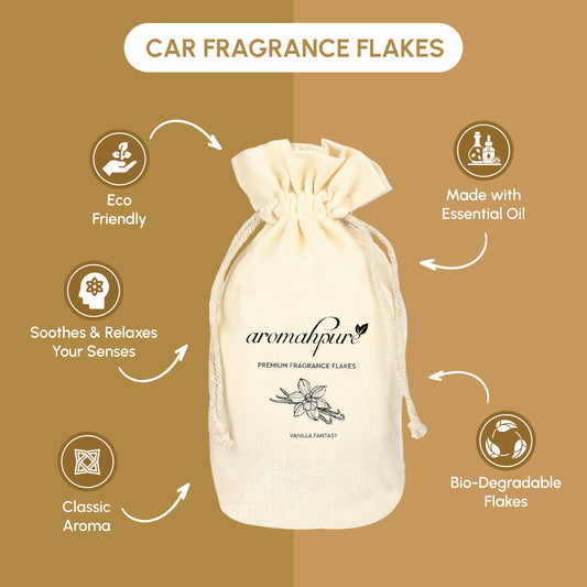 Aromahpure Premium Car Perfume Flakes with Activated Charcoal - Classic (Vanilla)