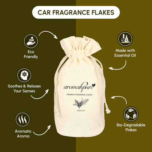 Aromahpure Premium Car Perfume Flakes with Activated Charcoal - Aromatic (Leather Tobacco)