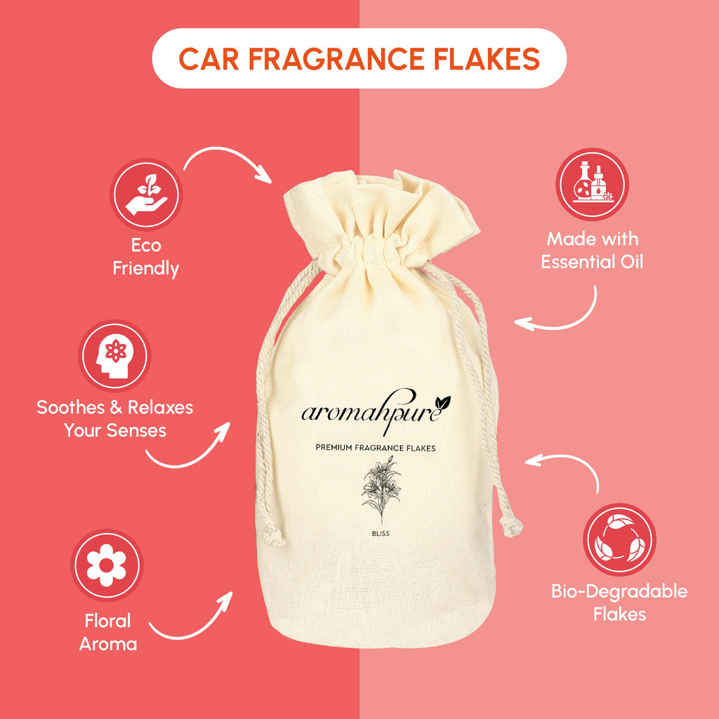 Bliss Car Perfume Flakes | Luxury Hanging Car Fragrance | Premium Fresheners for Cars, Closets, and Enclosed Areas
