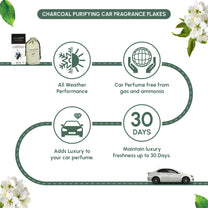 Aromahpure Premium Car Perfume Flakes with Activated Charcoal - Floral (White Blossom)