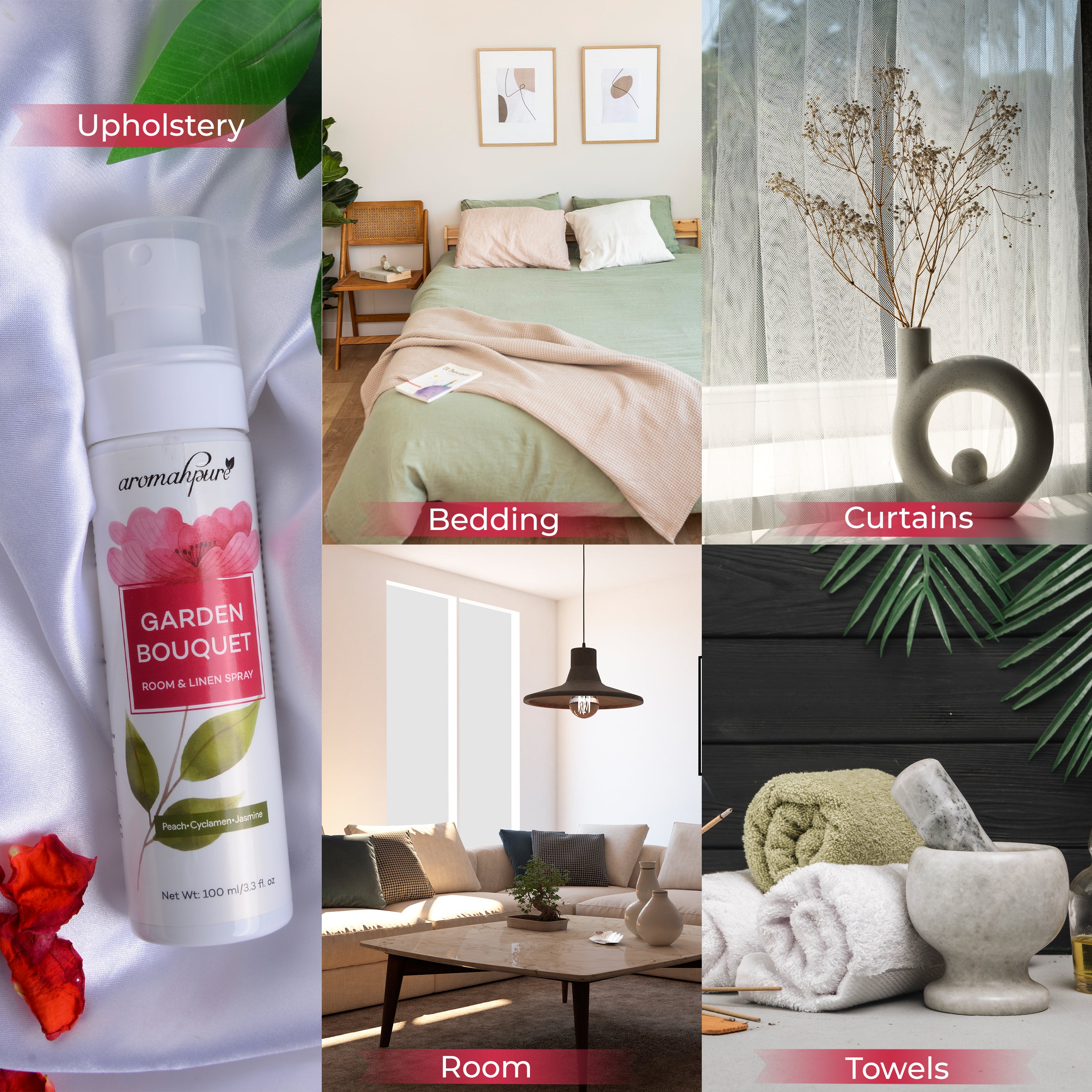 Aromahpure Linen Spray Garden Bouquet Fragrance Notes
