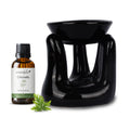 Black Tealight Ceramic Hand Design Diffuser (Natural Citronella) + Scented Tealight Candle Pack of 20 - product image