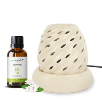 Brown Electric Ceramic Oval Diffuser with 15 ml Fragrance Oil ( Joyous Jasmine )