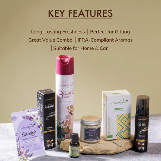 Aromahpure 6-in-1 Fragrance Essentials Combo – Multi-Format Fragrance Set for Home and Car