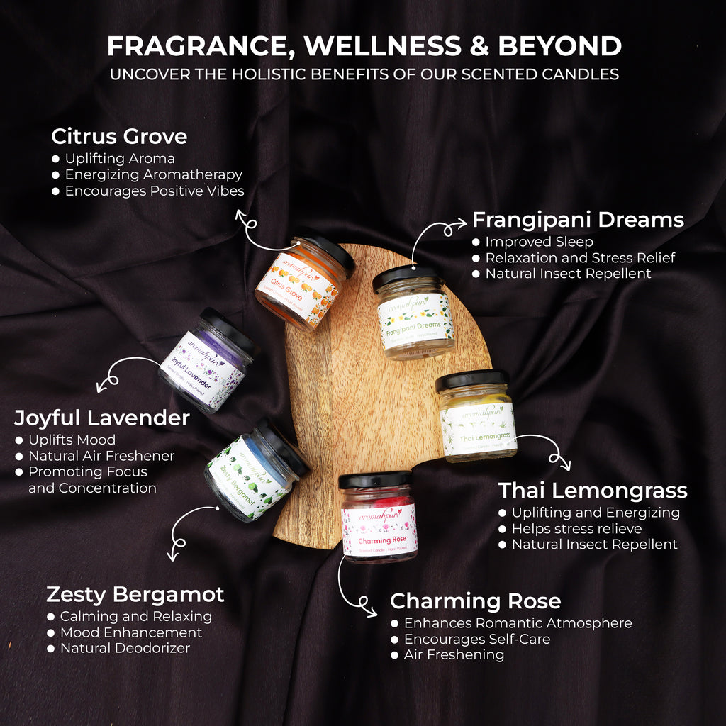 Aromahpure Round Jar Candles Pack of 6 Benefits Overview