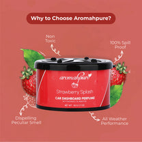 Aromahpure Dashboard Car Perfume with 50 ML Miniature Fragrance Oil (Musk, Strawberry)