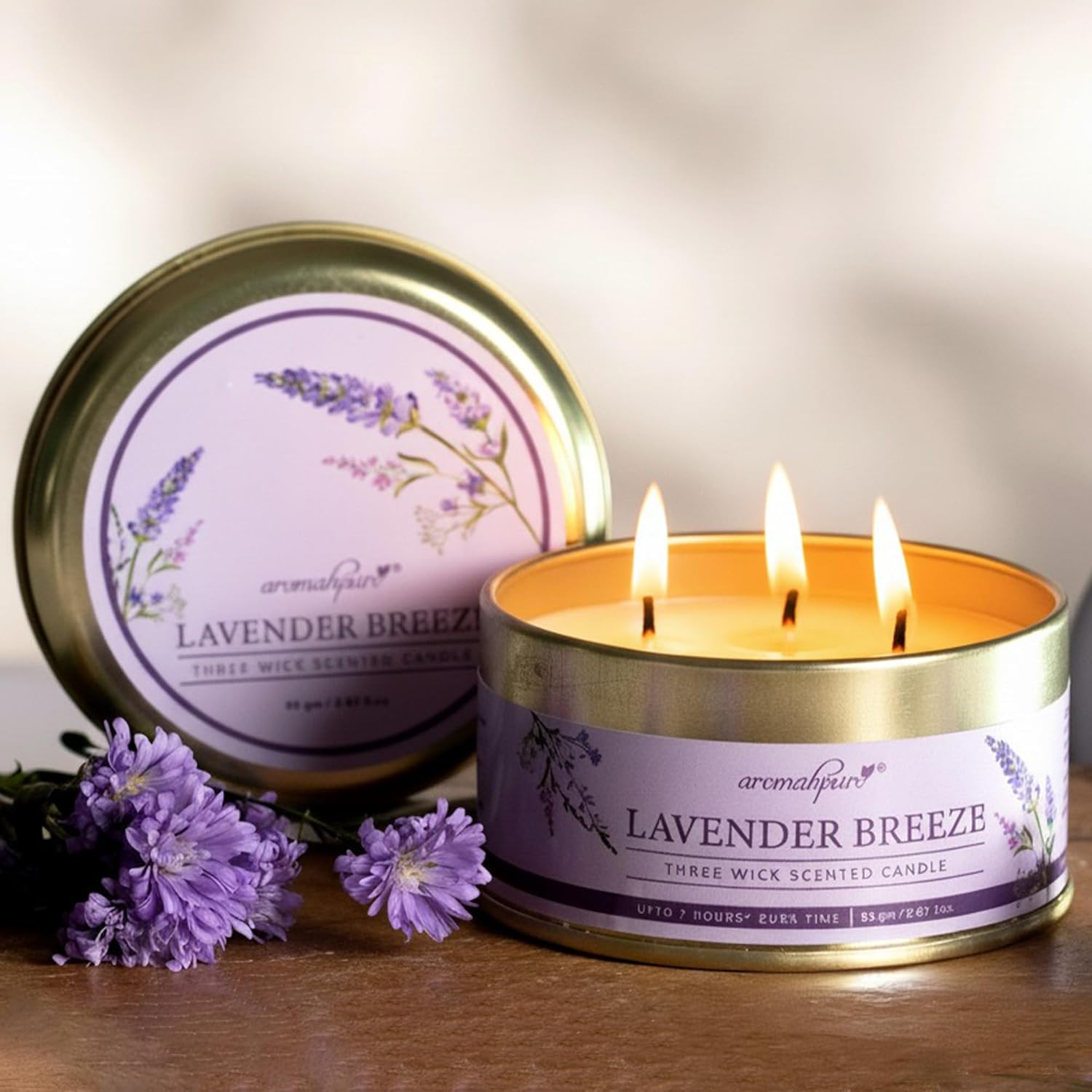 3 Wick Scented Candle Lavender