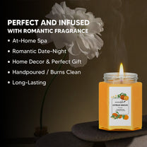 Aromahpure Soy Wax Hexa Jar Candle, 96 Hours Burning Time Guaranteed (Frangipani Dreams, Orange)