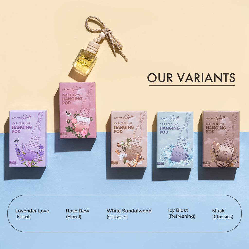 Aromahpure Hanging Pod Car Perfume Combo of 5 Signature Fragrances
