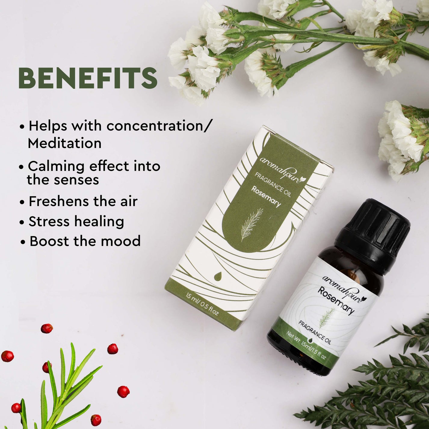 Buy Rosemary Fragrance Oil for Diffusers & Candle Making Aromahpure