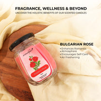 Aromahpure Soy Wax Octa Jar Candle, 42 Hours Burning Time Guaranteed (Charming Rose)