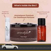 Aromahpure Dashboard Car Perfume with 50 ML Classic Miniature, Musk Fragrance Oil