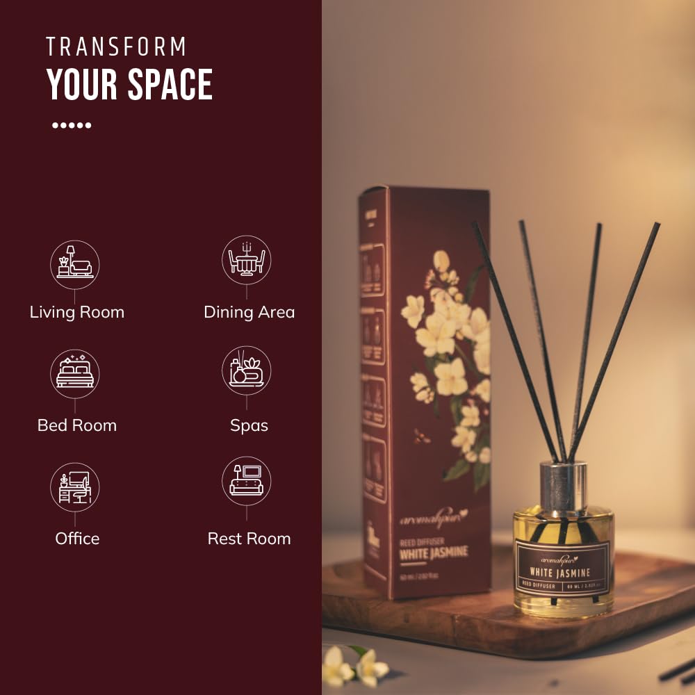 Reed Diffuser - White Jasmine | 60 ML | 4 Reed Sticks