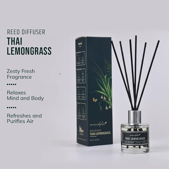 Reed Diffuser with long lasting Lemongrass fragrance that relaxes mind & body