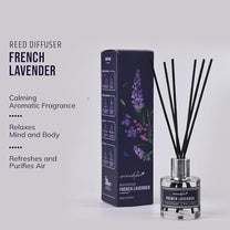 Aromahpure Premium Reed Diffuser with 6 Fiber Reed Sticks (Lavender, 60 ML)