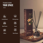 Use premium reed diffuser at Living room, Bed room, Office, Dining area, Spa & Rest room