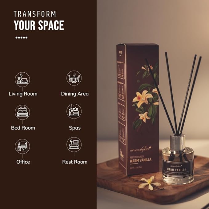Use premium reed diffuser at Living room, Bed room, Office, Dining area, Spa & Rest room