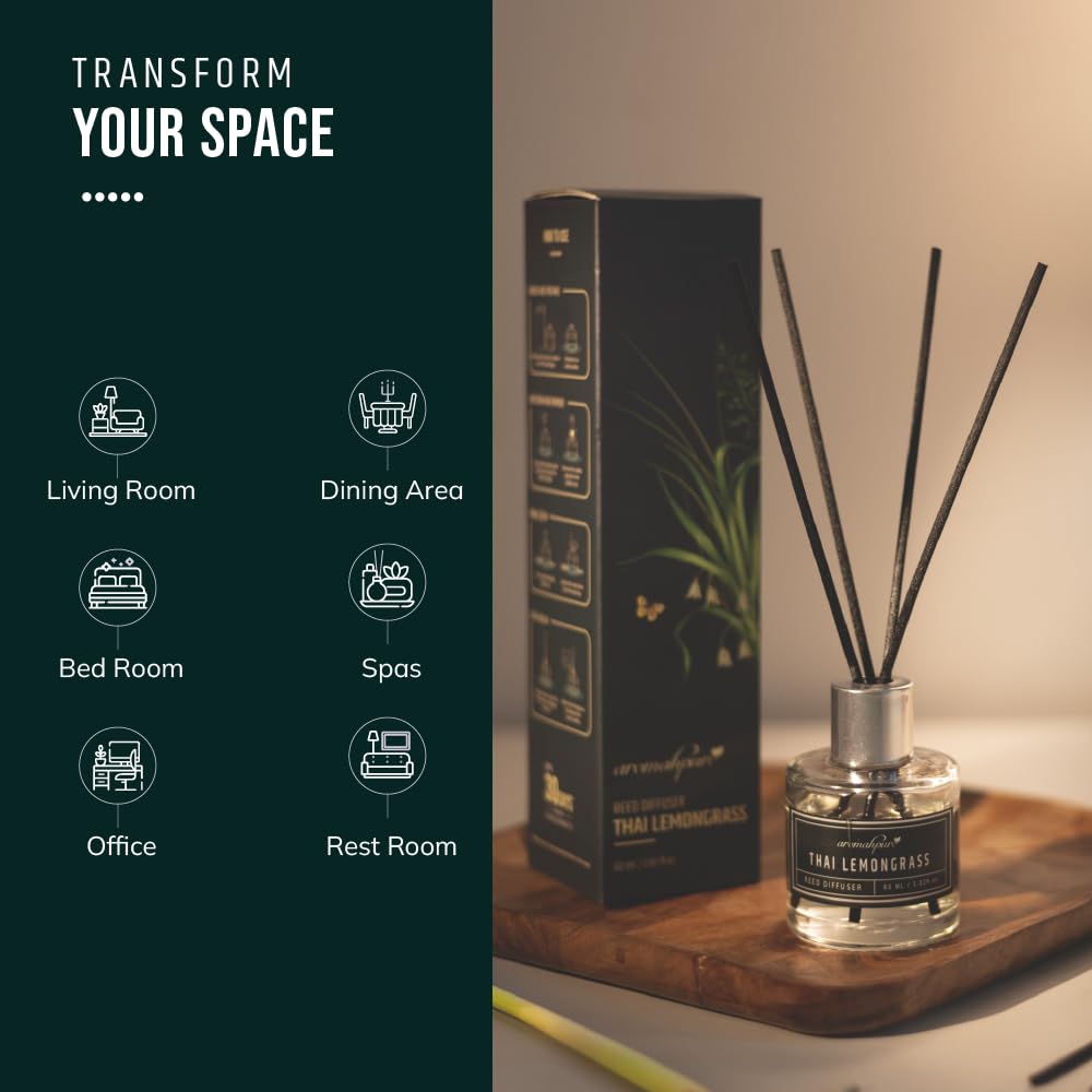 Reed Diffuser- Thai Lemongrass | 60 ML | 4 Reed Sticks