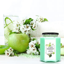 Aromahpure Soy Wax Hexa Jar Candle, 96 Hours Burning Time Guaranteed (Orange, Green Apple)