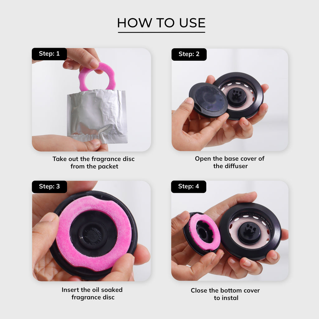 Round Solar Car Perfume Air Freshener (Lavender)