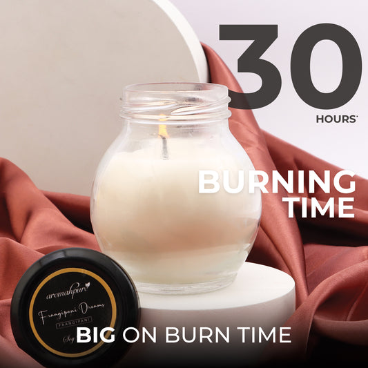Aromahpure Soy Wax Matki Glass Jar Candles, 30 Hours Burning Time Guaranteed (Joyous Jasmine)