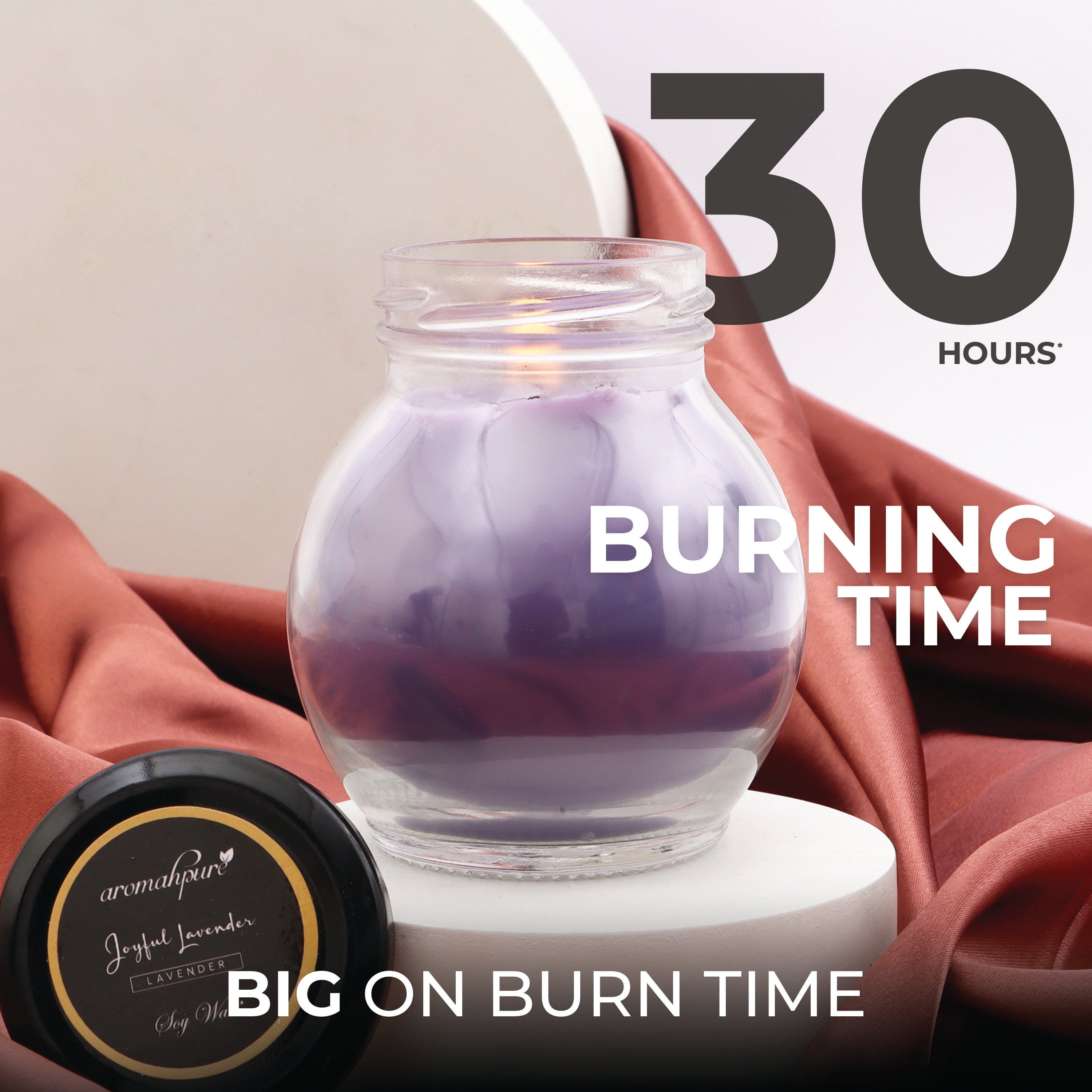 Matki Glass Jar Candles Lavender 30 hours of burning time