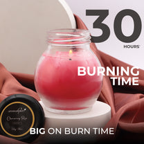 Aromahpure Soy Wax Matki Glass Jar Candles, 30 Hours Burning Time Guaranteed (Charming Rose)