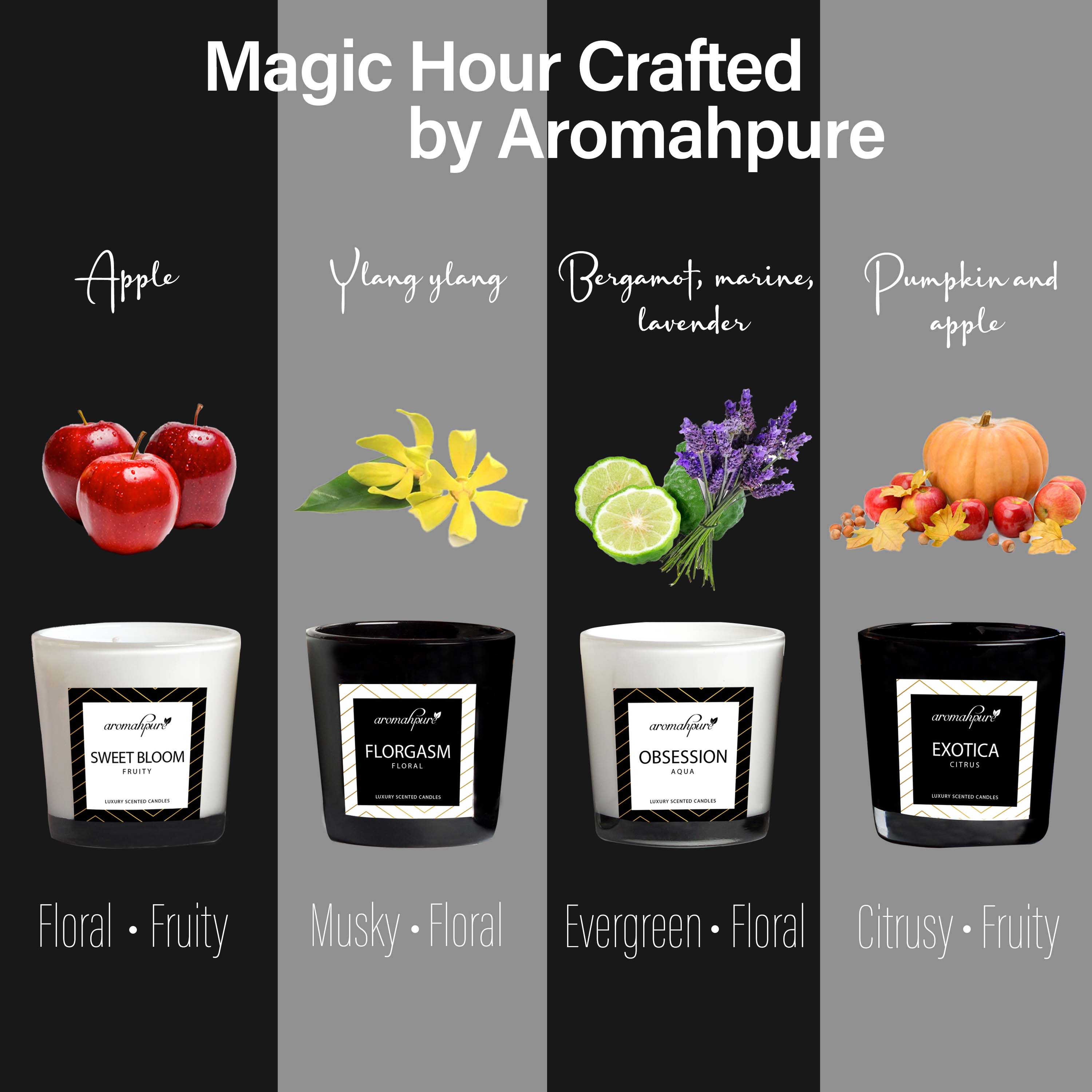 Buy Long Lasting Luxury Scented Candles Set Online at Aromahpure