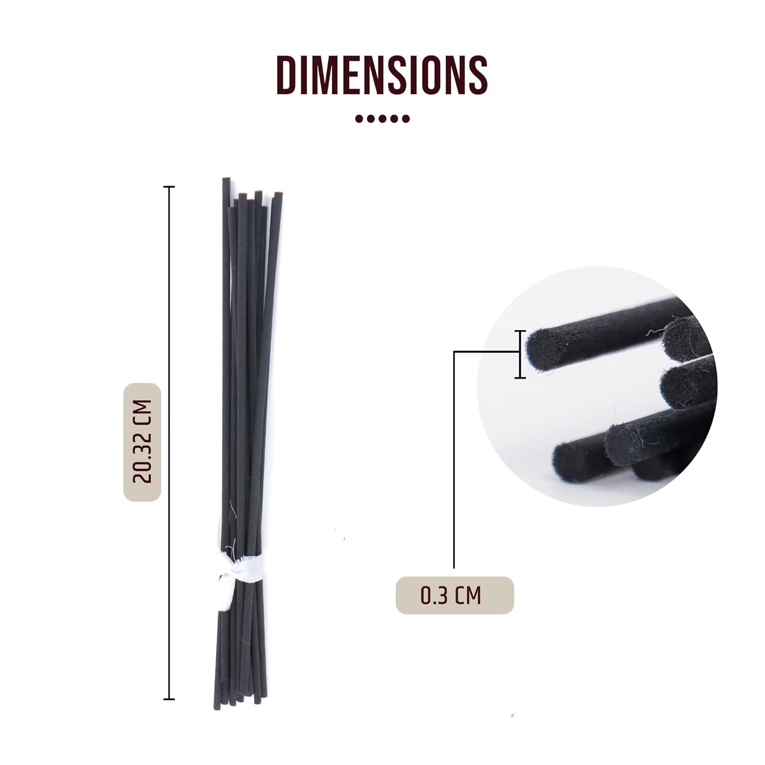 reed sticks dimensions