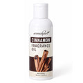 A white plastic bottle of aromapure Cinnamon Fragrance Oil