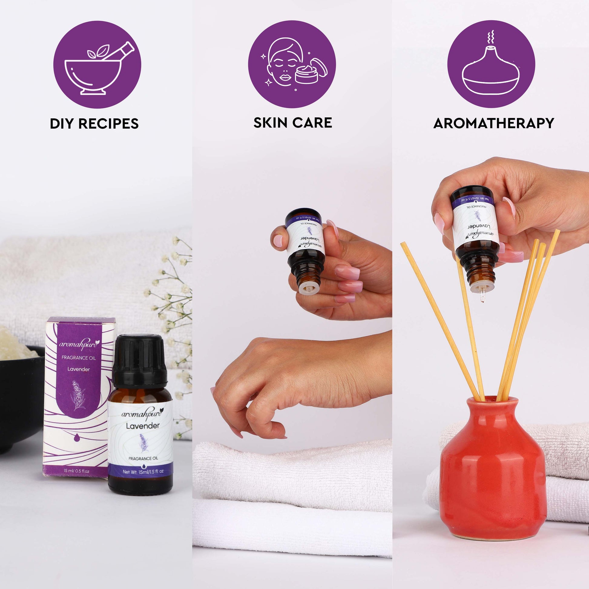 Buy Lavender Fragrance Oil for Diffusers & Candle Making – Aromahpure