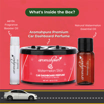 Aromahpure Dashboard Car Perfume with 50 ML Miniature Fragrance Oil (Vanilla, Watermelon)